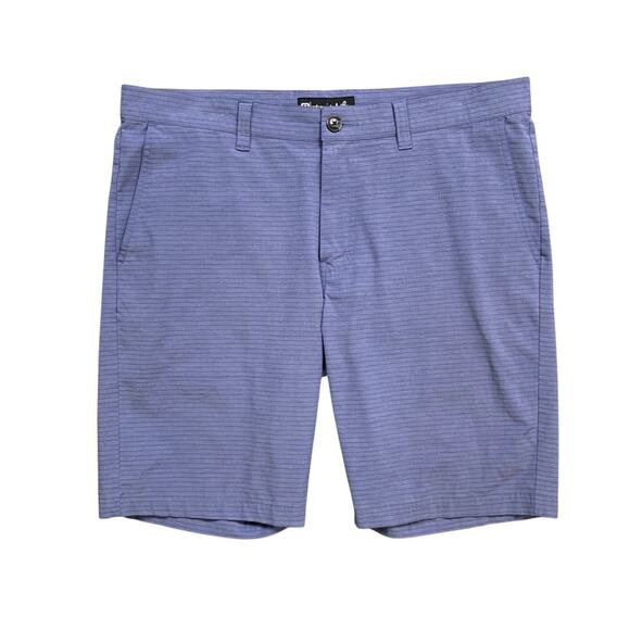 Travis Mathew Shorts Mens 36 Blue Pinstripe Stretch Lightweight Performance Golf - Picture 1 of 10